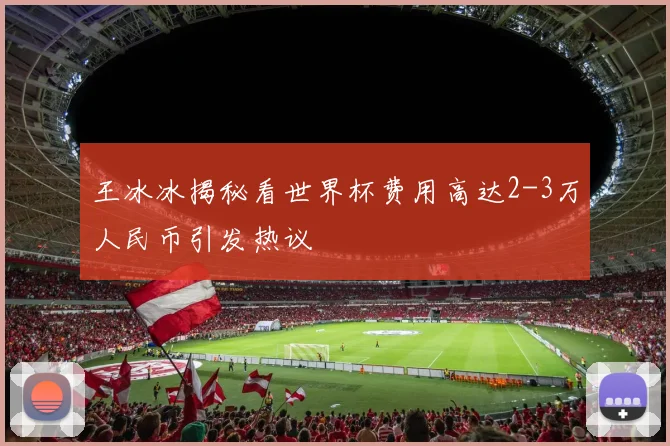 王冰冰揭秘看世界杯费用高达2-3万人民币引发热议